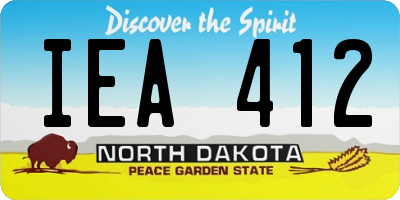 ND license plate IEA412