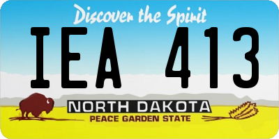 ND license plate IEA413
