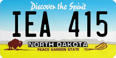 ND license plate IEA415