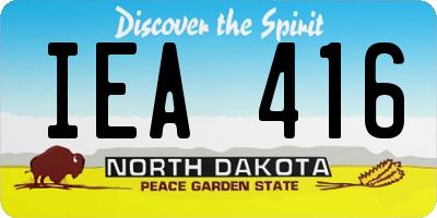 ND license plate IEA416