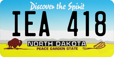 ND license plate IEA418