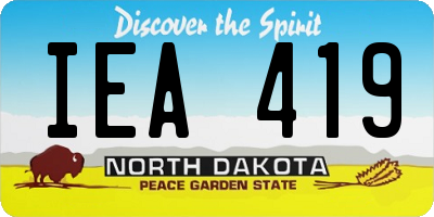 ND license plate IEA419