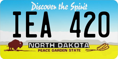 ND license plate IEA420