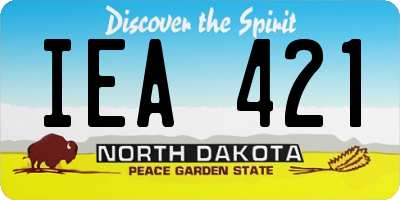 ND license plate IEA421
