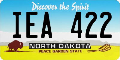 ND license plate IEA422