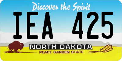 ND license plate IEA425
