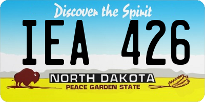 ND license plate IEA426