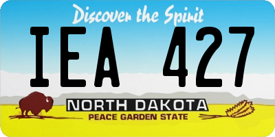 ND license plate IEA427