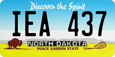 ND license plate IEA437