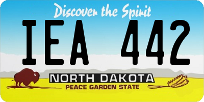 ND license plate IEA442