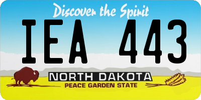ND license plate IEA443