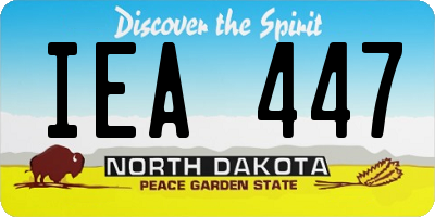 ND license plate IEA447