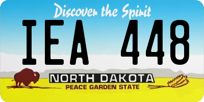 ND license plate IEA448
