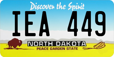 ND license plate IEA449