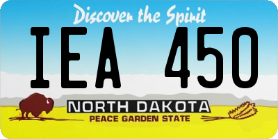 ND license plate IEA450