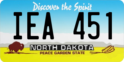 ND license plate IEA451