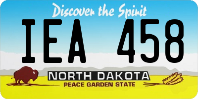 ND license plate IEA458