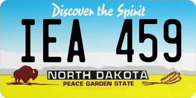 ND license plate IEA459