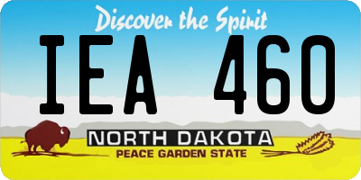 ND license plate IEA460