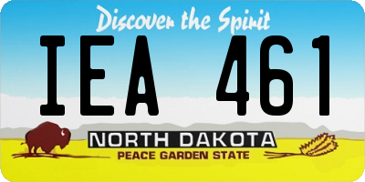 ND license plate IEA461