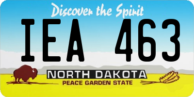 ND license plate IEA463