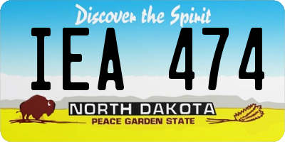 ND license plate IEA474