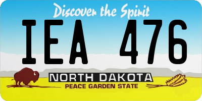 ND license plate IEA476