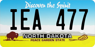 ND license plate IEA477
