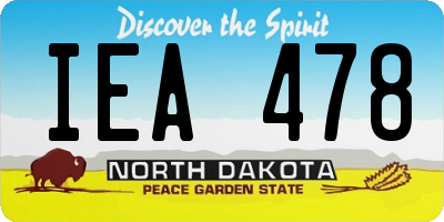ND license plate IEA478
