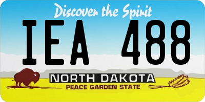 ND license plate IEA488