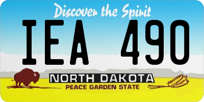 ND license plate IEA490