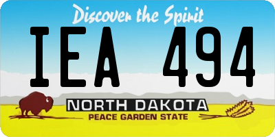 ND license plate IEA494