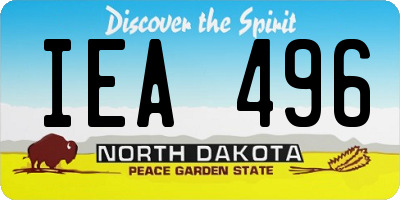 ND license plate IEA496