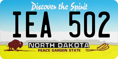 ND license plate IEA502
