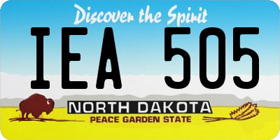 ND license plate IEA505