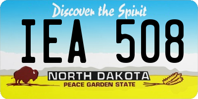 ND license plate IEA508