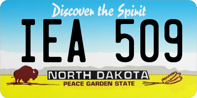 ND license plate IEA509