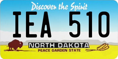 ND license plate IEA510