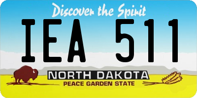 ND license plate IEA511