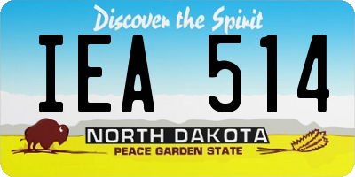 ND license plate IEA514