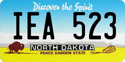 ND license plate IEA523