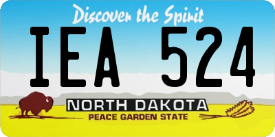 ND license plate IEA524