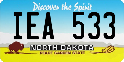 ND license plate IEA533