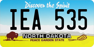 ND license plate IEA535