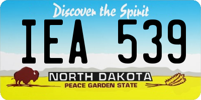 ND license plate IEA539