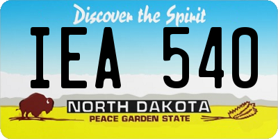 ND license plate IEA540