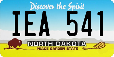 ND license plate IEA541