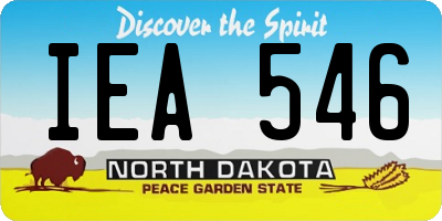 ND license plate IEA546