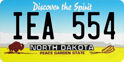 ND license plate IEA554