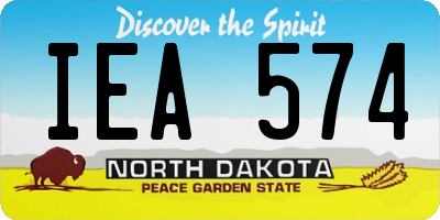 ND license plate IEA574